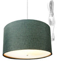 18"W 2 Light Swag Plug-In Pendant Granite Gray with Diffuser White Cord