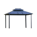 10' x 12' Hardtop Gazebo with Double-Layer Polycarbonate Roof, Curtains, and Mosquito Netting