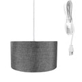 1-Light Plug In Swag Pendant Ceiling Light Granite Grey Shade
