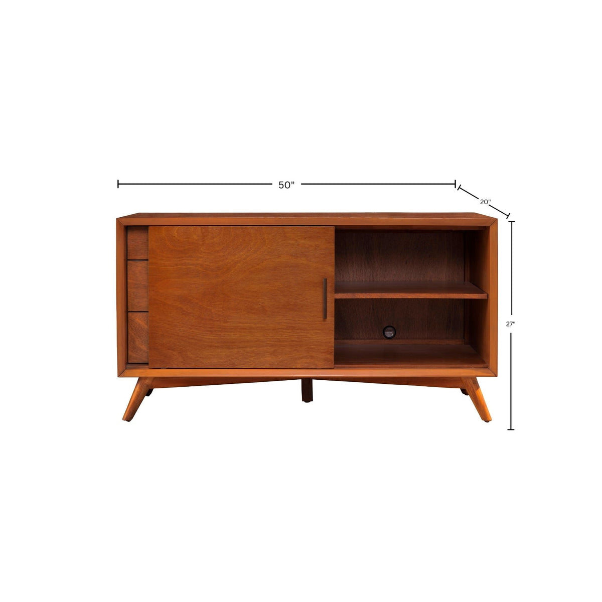 Flynn Small TV Console in Chestnut