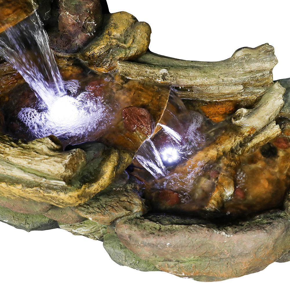 Resin Driftwood Creek Horizontal Outdoor Fountain 39 in