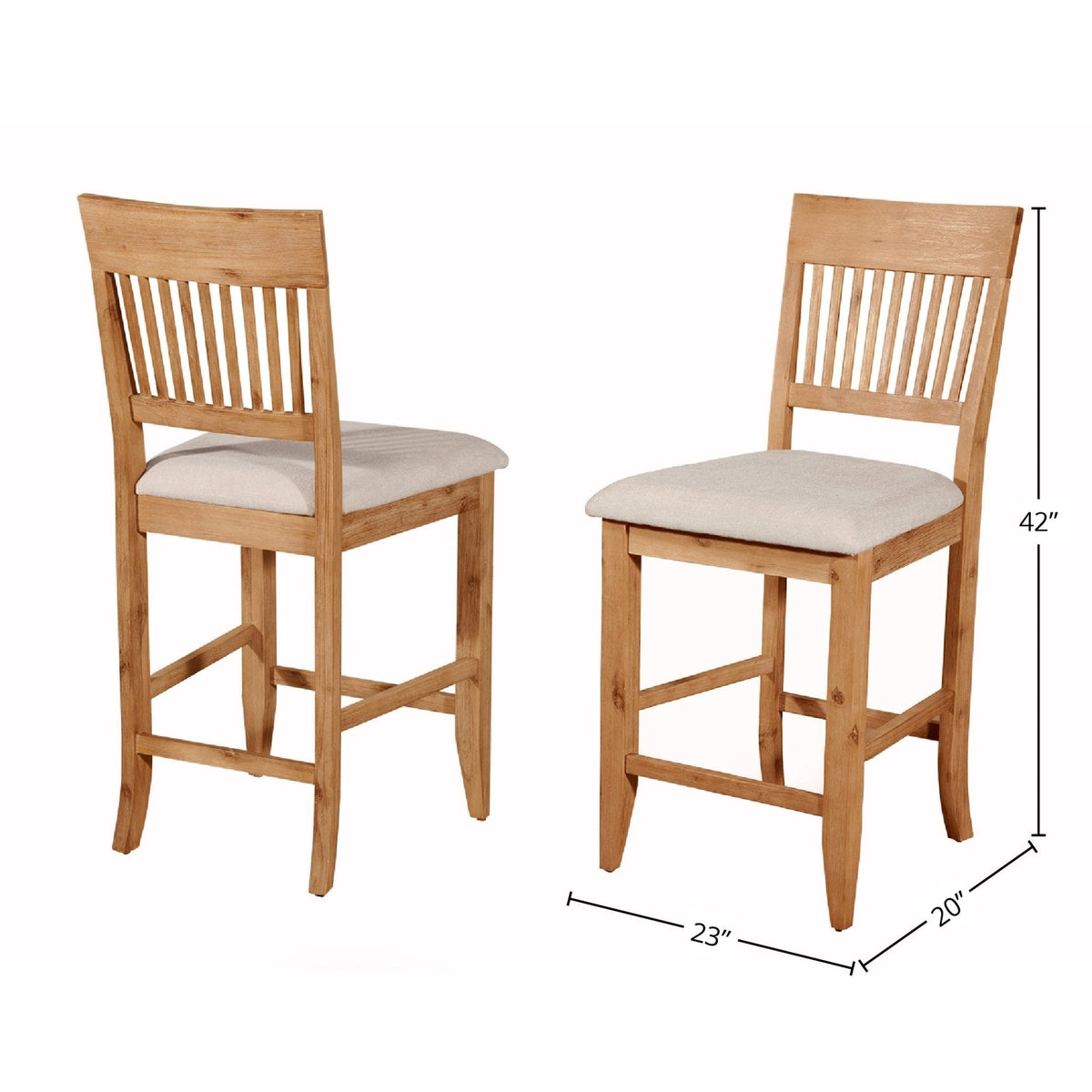 Aspen Pub Chairs in Antique Natural – Set of 2