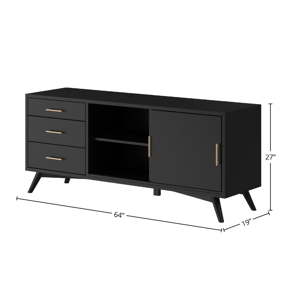 Flynn Large TV Console in Black
