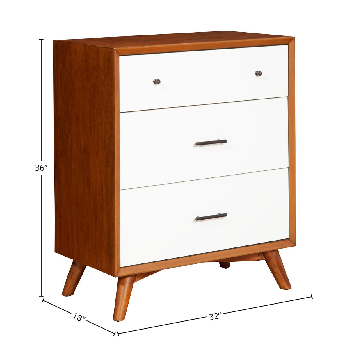 Flynn Small Storage Chest in Chestnut and White