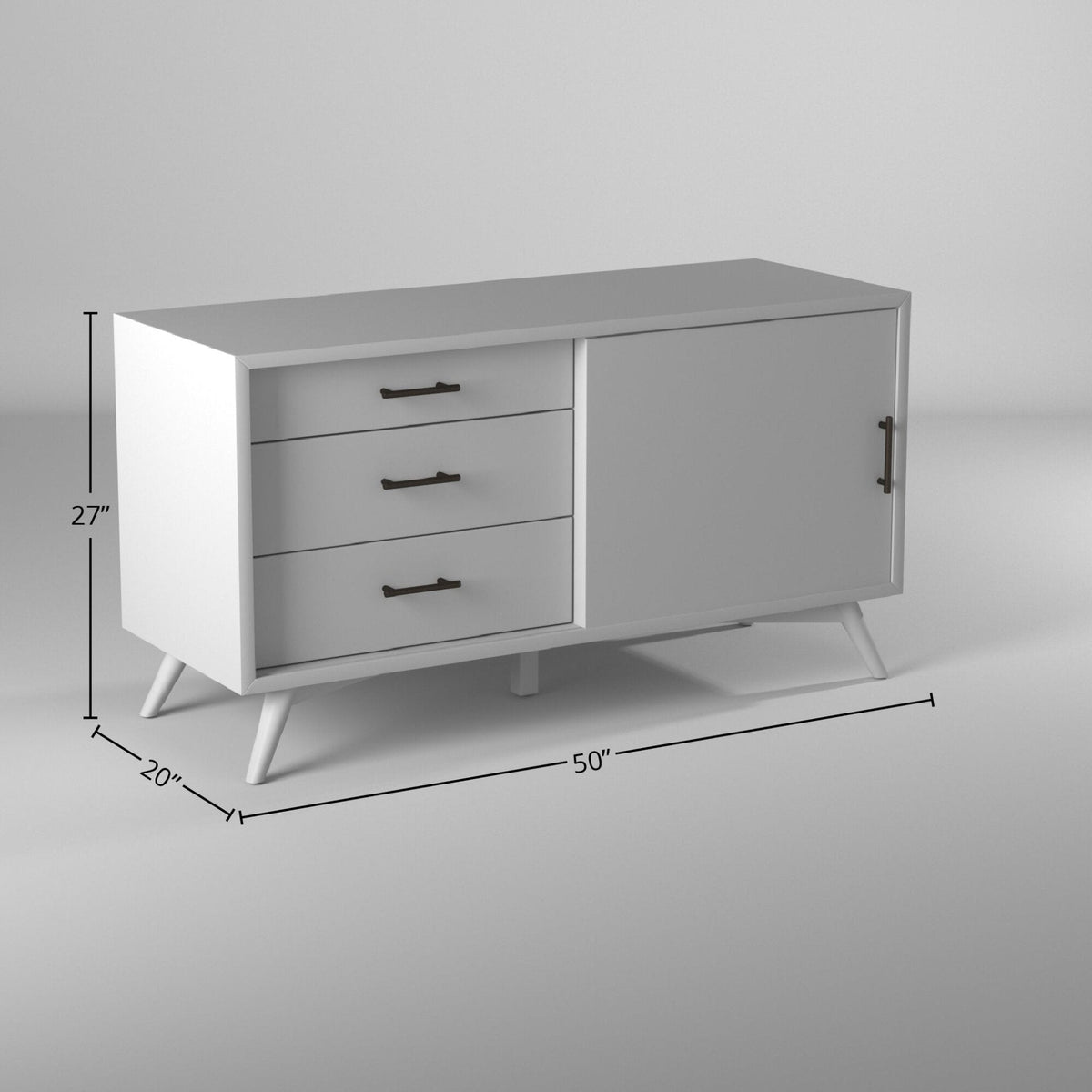 Flynn Small TV Console in White