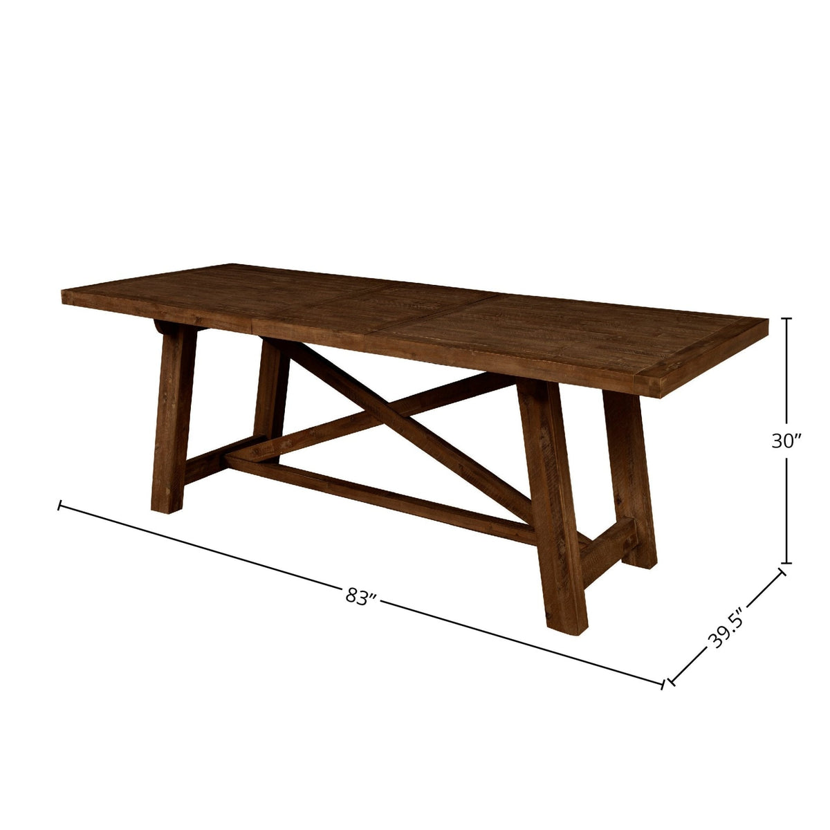 Newberry Rectangular Dining Table in Medium Brown