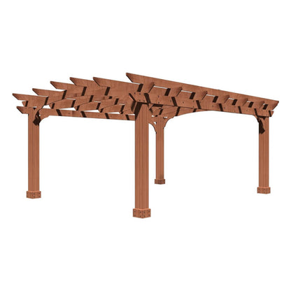 [10X12FT] Premium Outdoor All-Season Backyard Patio Cedar Wood Gazebo Pergola With Arched Roof (SAK42915)