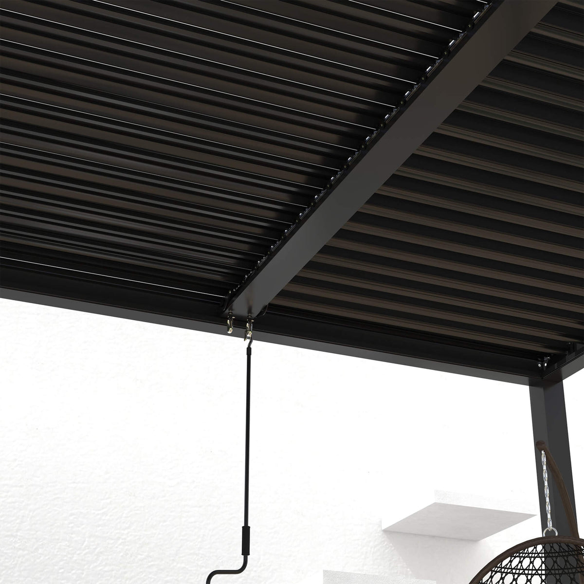 [10X19FT] Premium Powder-Coated Aluminum Pergola With Adjustable Louvers (SAK78345)