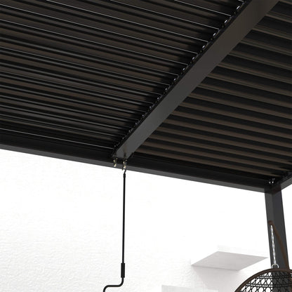 [10X19FT] Premium Powder-Coated Aluminum Pergola With Adjustable Louvers (SAK78345)