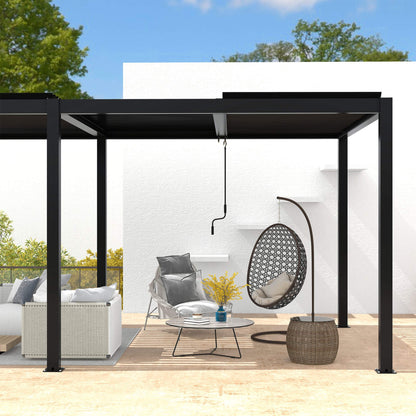 [10X19FT] Premium Powder-Coated Aluminum Pergola With Adjustable Louvers (SAK78345)