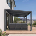 10' x 20' Modern Aluminum Pergola with Adjustable Louvers and Sloped Roof