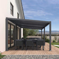 11' x 18' Modern Aluminum Pergola with Adjustable Louvers and Sloped Roof