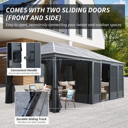 [11X21FT] Outdoor All-Season Solarium Sunroom Gazebo With Galvanized Steel Roof (SAK42018)