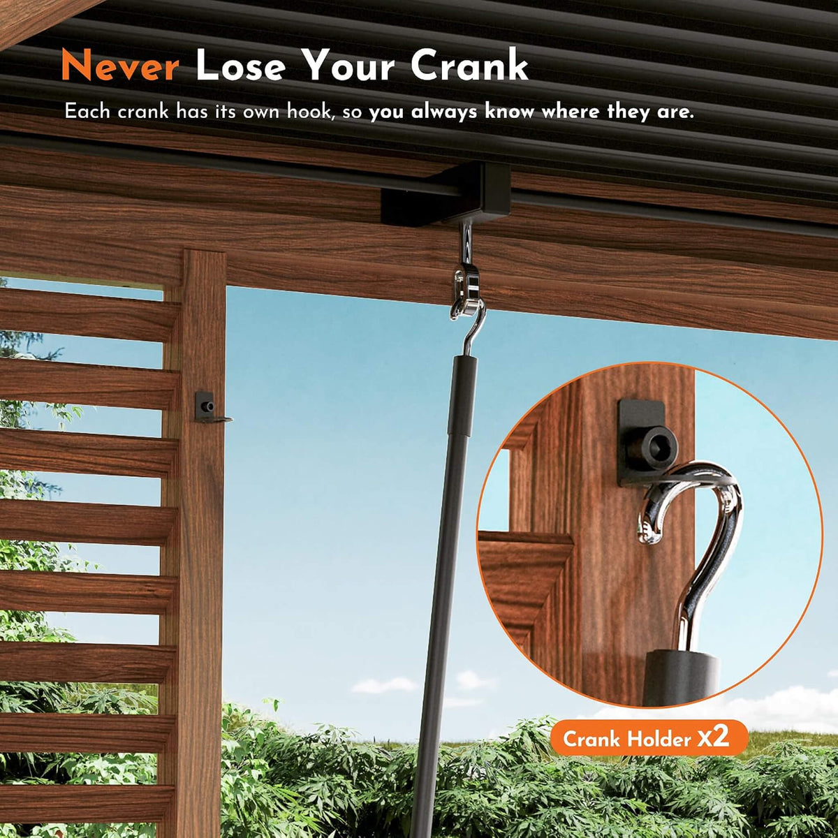 [12X12FT] Premium Outdoor Wood Grain Louvered Pergola With Integrated Drainage (SAK74256)