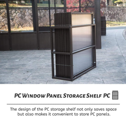 [12X16FT] Pavilion Extra-Large All-Season Outdoor Wall-Mounted Sunroom Solarium With Detachable Polycarbonate Windows And Lockable Sliding Doors (SAK97835)