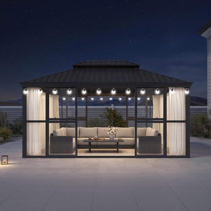 [12X16FT] Vue Extra-Large Luxury Panoramic Solarium With Windows And Sliding Doors (SAK71853)