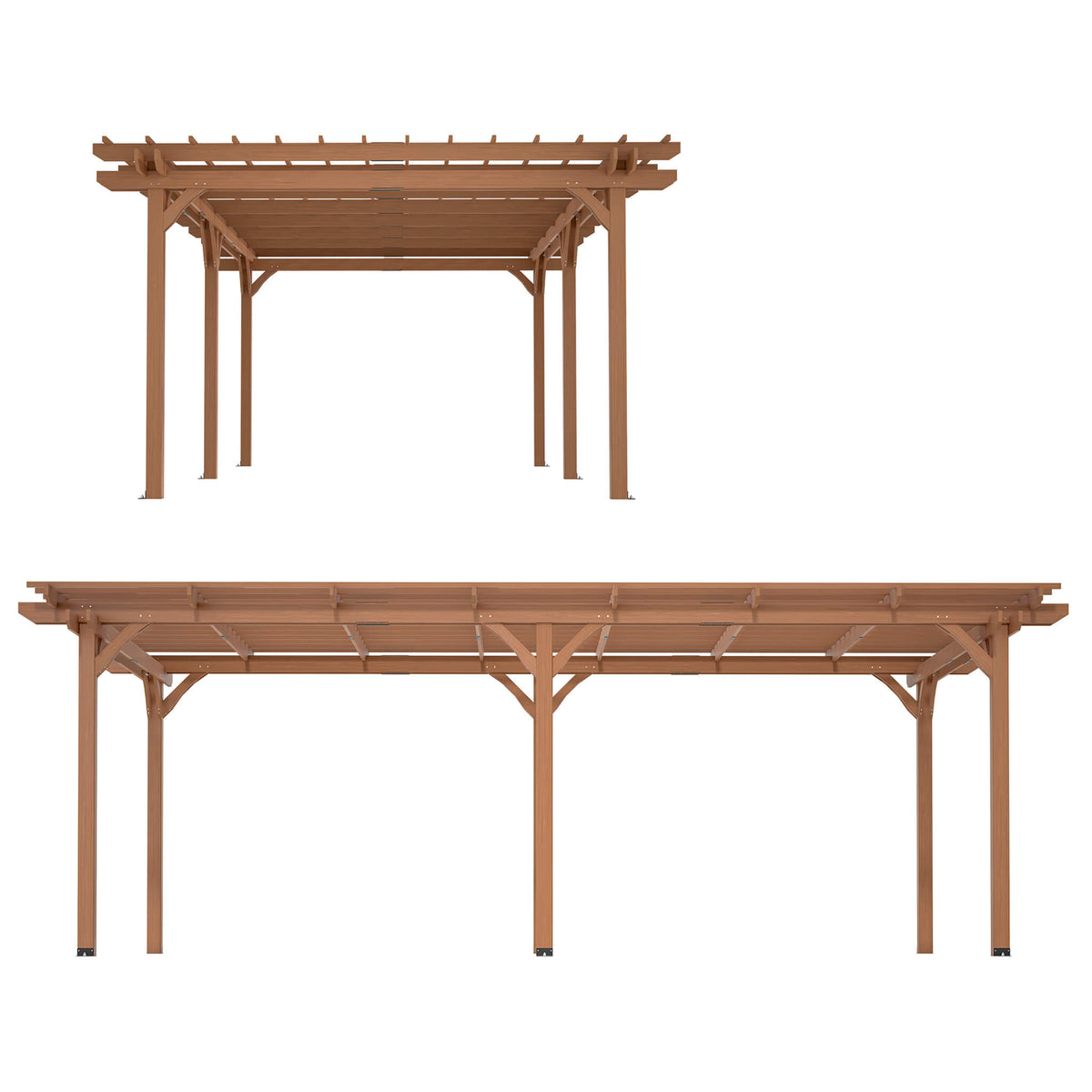[12X16FT] Extra-Large Outdoor Wooden Waterproof Grape Pergola (SAK76476)