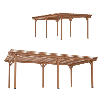 [12X16FT] Extra-Large Outdoor Wooden Waterproof Grape Pergola (SAK76476)