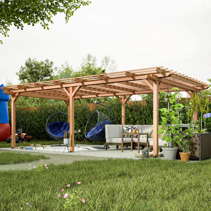 [12X16FT] Extra-Large Outdoor Wooden Waterproof Grape Pergola (SAK76476)