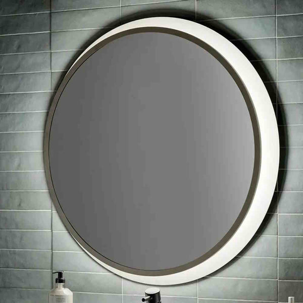 Chennai 30"W Premium Backlit LED Bathroom Vanity Wall Mirror, Satin Nickel Finish  by Kichler
