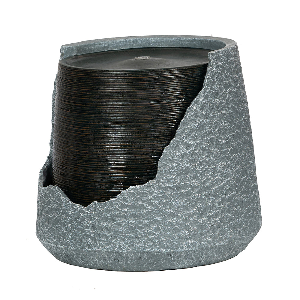 Resin Cut Away Urn Outdoor Water Fountain 18 Inch