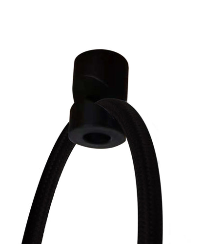 16-Inch Oatmeal Linen Drum Swag Pendant Light with Diffuser and Black Cord