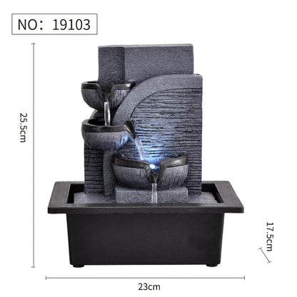 Handmade Home Decorative Desktop Fountains Indoor Water Fountain Creative Craft Home Decor&Figurines Fengshui Waterfall Fountain