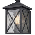 Leonis 10"High 1-Light Black Finish with Seeded Glass Shade Outdoor Wall Lantern
