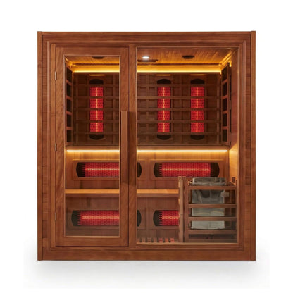 Elvaria 4-Person Canadian Red Cedar Hybrid Infrared & Steam Sauna