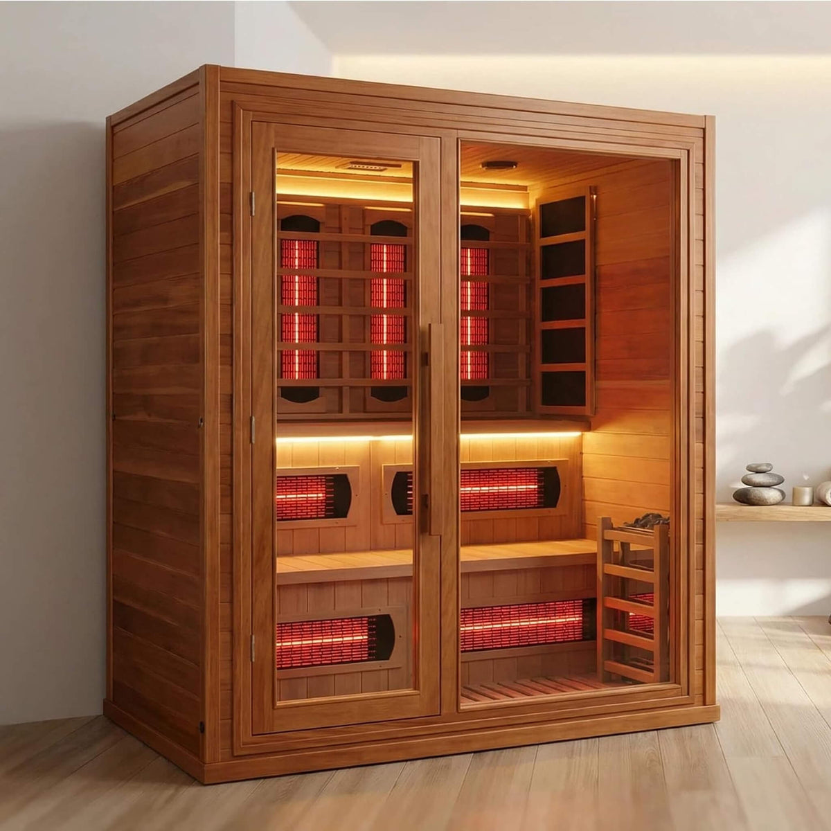 Elvaria 4-Person Canadian Red Cedar Hybrid Infrared & Steam Sauna