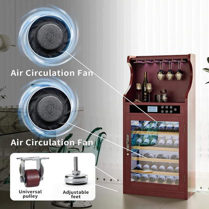Luxury 43-Bottle Freestanding Low Noise Wine Cooler Cabinet (SAK56084)