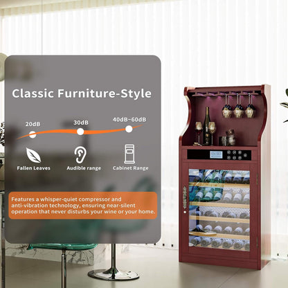 Luxury 43-Bottle Freestanding Low Noise Wine Cooler Cabinet (SAK56084)