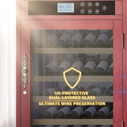 43-Bottle Freestanding Wine Cooler Cabinet with Quiet Operation