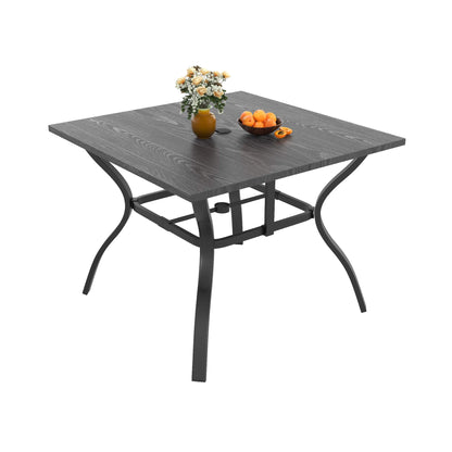 5-Piece Outdoor Dining Set With 4 Heavy-Duty Chairs And Square Table With Umbrella Hole [UMBRELLA NOT INCLUDED] (SAK93546)