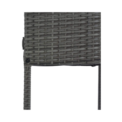 5-Piece Wicker Patio Bar Set With Cushions & Acacia Table (SAK26801)
