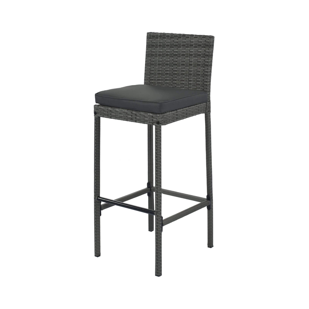 5-Piece Wicker Patio Bar Set With Cushions & Acacia Table (SAK26801)