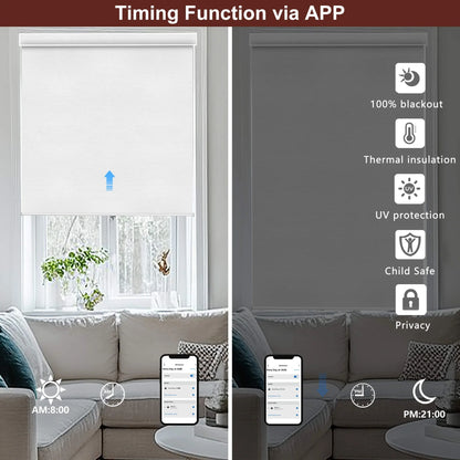 Motorized Roller Shades 100% Blackout Cream