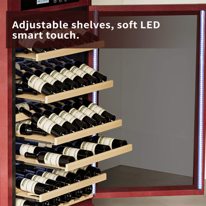 56-Bottle 7.5 Cu.Ft Single-Zone Multi-Tiered Wooden Wine Cooler Cabinet With Humidity And Temperature Controls (SAK73195)