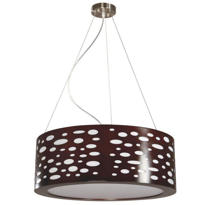 Mokala 3-Light Mahogany Finish Drum Pendant
