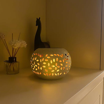 Solar Table Lantern Outdoor Waterproof-2PACK Dancing Flickering Flame Solar Light,White Metal Desktop Decorative Lamp Auto On/Off Lighting Dusk to Dawn for Indoor Desk Patio Garden Pathway Yard