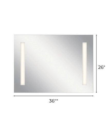 36"W x 26"H 4-Light Integrated LED Backlit Mirror with Bluetooth Soundbar