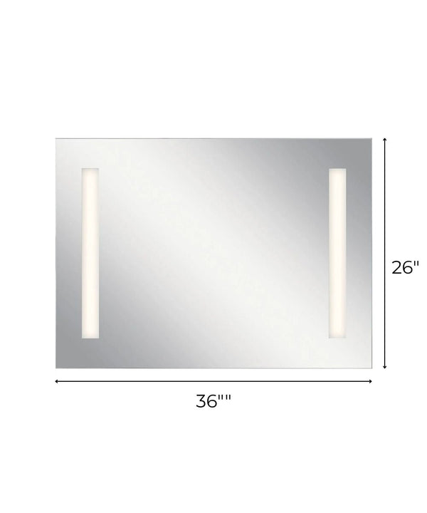 36"W x 26"H 4-Light Integrated LED Backlit Mirror with Bluetooth Soundbar