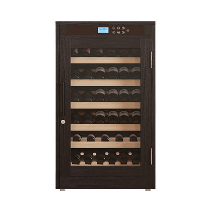 69-Bottle 7.6 Cu.Ft Freestanding Smart Wooden Wine Cooler With LED Touch Display (SAK24861)