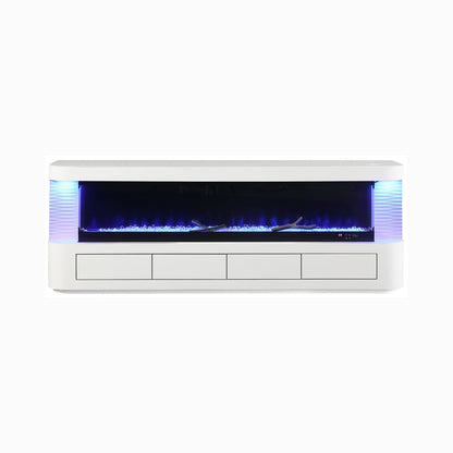 71-Inch Modern White Electric Fireplace TV Stand With 3-Level LED Brightness Setting [TV Stand Only] (SAK94120)