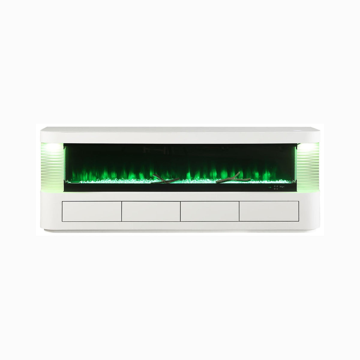 71-Inch Modern White Electric Fireplace TV Stand With 3-Level LED Brightness Setting [TV Stand Only] (SAK94120)