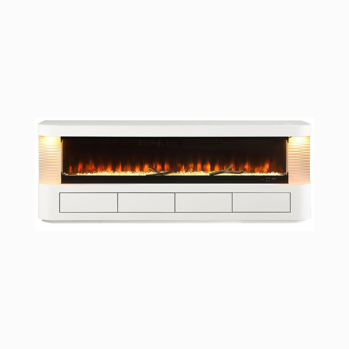 71-Inch Modern White Electric Fireplace TV Stand With 3-Level LED Brightness Setting [TV Stand Only] (SAK94120)