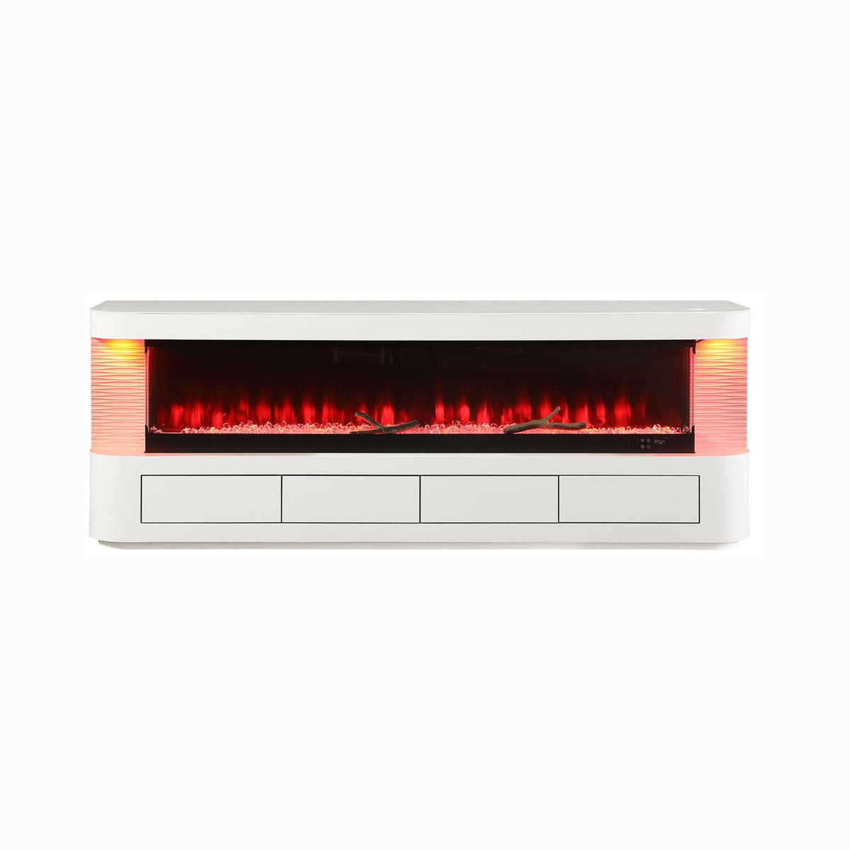 71-Inch Modern White Electric Fireplace TV Stand With 3-Level LED Brightness Setting [TV Stand Only] (SAK94120)