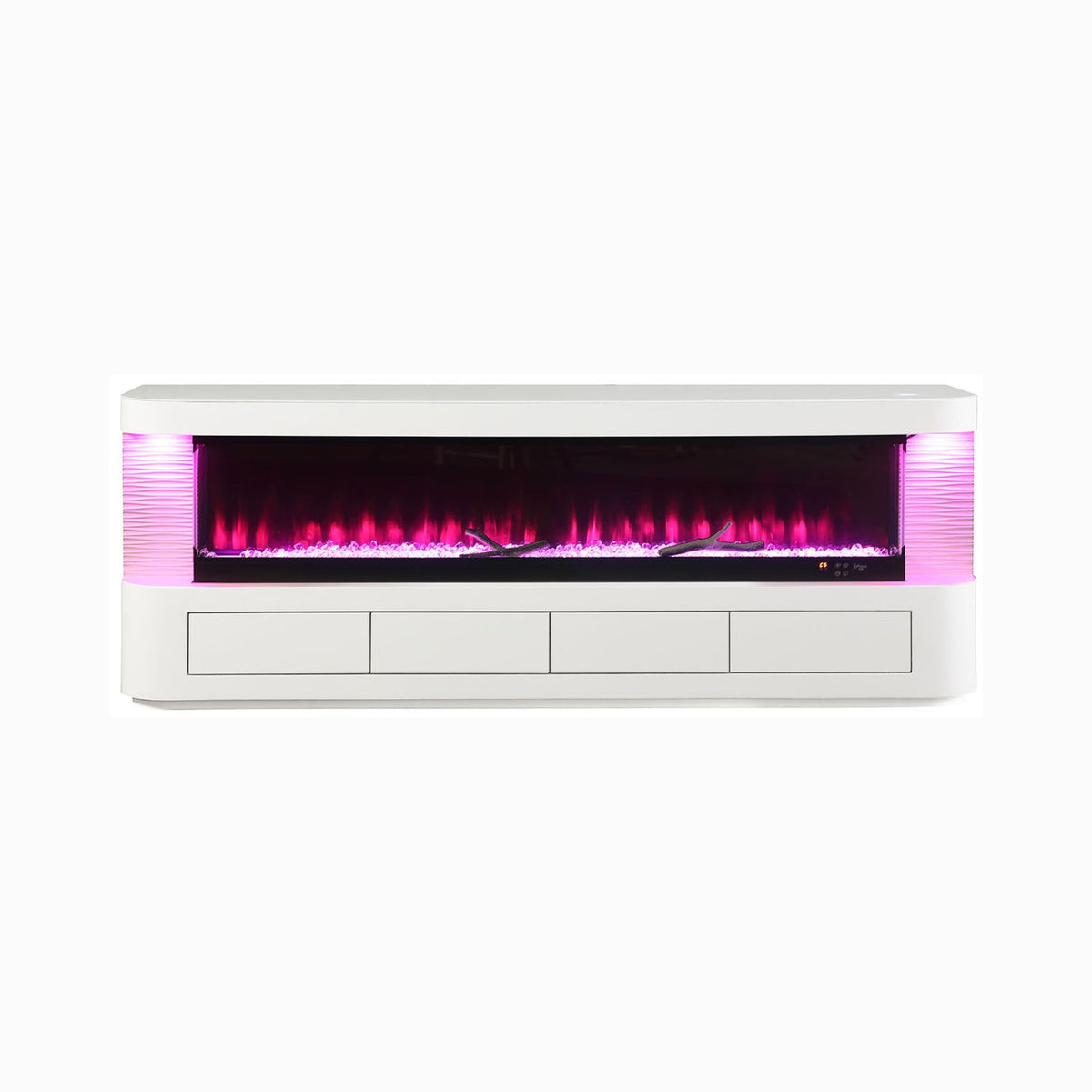 71-Inch Modern White Electric Fireplace TV Stand With 3-Level LED Brightness Setting [TV Stand Only] (SAK94120)