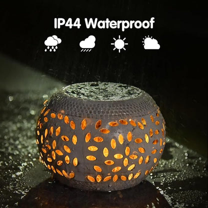 Solar Table Lantern Outdoor Waterproof-2PACK Dancing Flickering Flame Solar Light,White Metal Desktop Decorative Lamp Auto On/Off Lighting Dusk to Dawn for Indoor Desk Patio Garden Pathway Yard
