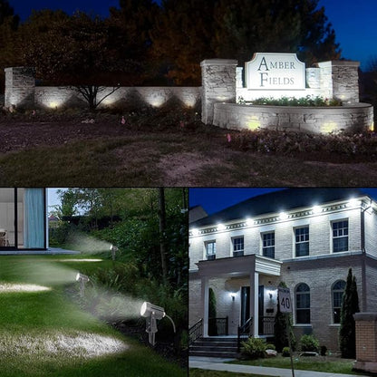 T-SUNUS Solar Spot Lights Outdoor IP65 Waterproof White 6000K 2-in-1 Landscape Spotlights, 9.8ft Cable Separate Panel Auto Dusk to Dawn Dimmable for Flag Yard Garden Patio Driveway Pathway Garage